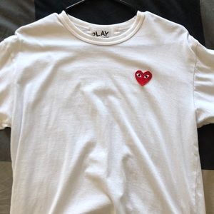 Comme Des Garçons Play White Crewneck Tee